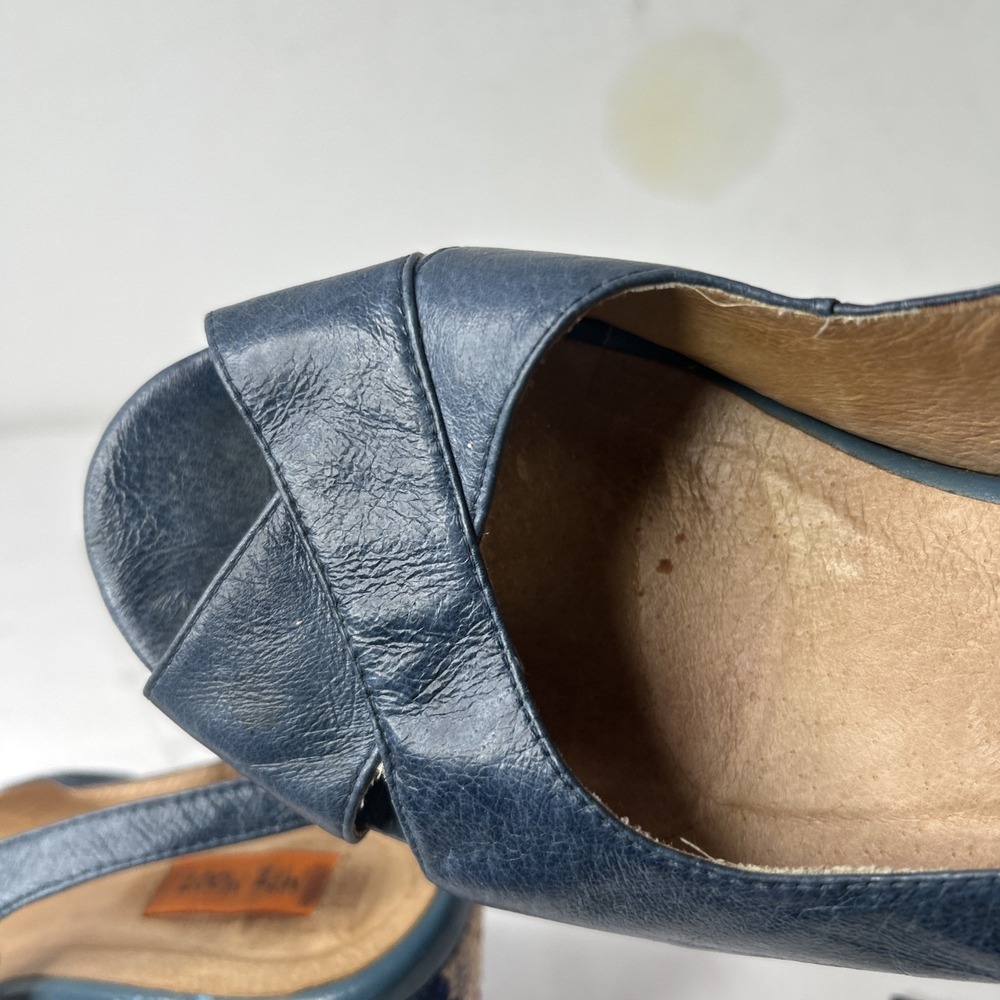Miz Mooz Women's Blue Leather Multicolor Platform Sandals Sz EU 41 US 8-8 1/2 - Picture 10 of 15